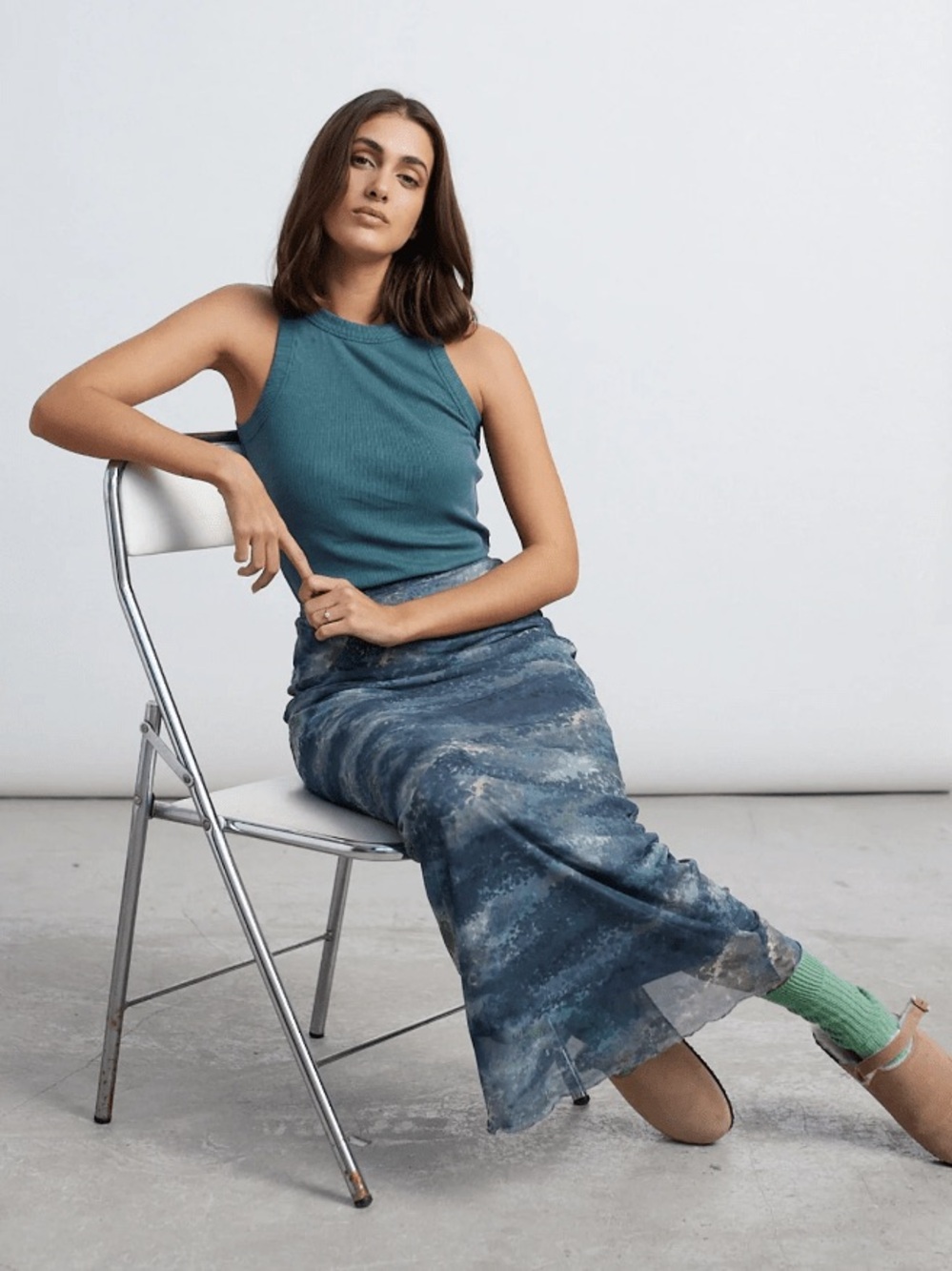 24Colours Blue Maxi Skirt